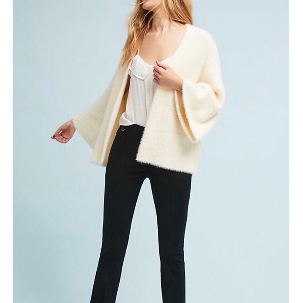 Anthropology Essential Slim Black Velvet Pants